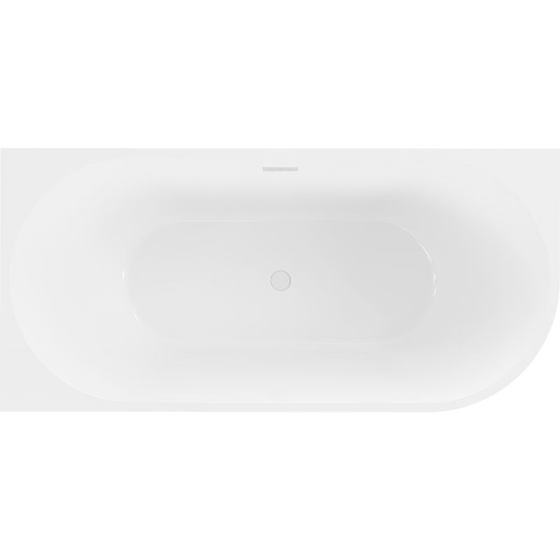 Mexen Mia vapaa seisova kulmakylpyamme vasen 160 x 80 cm, valkoinen, valkoinen ylivuoto - 52691608000L-20