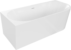 Mexen Mia vasca da bagno autoportante angolare sinistra 160 x 80 cm, bianca, troppopieno bianco - 52691608000L-20