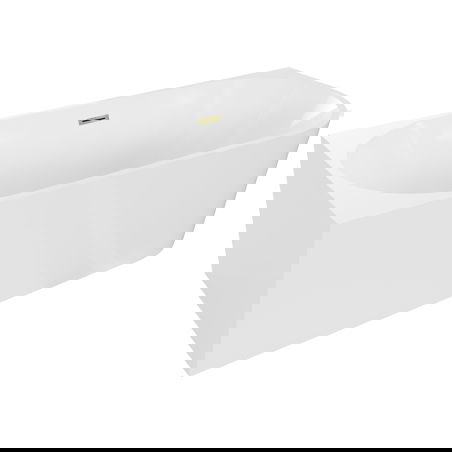 Mexen Mia freestanding corner bathtub left 160 x 80 cm, white, golden overflow - 52691608000L-50