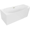 Mexen Mia baignoire autoportante d'angle gauche 160 x 80 cm, blanche, trop-plein doré - 52691608000L-50