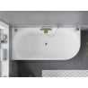 Mexen Mia freistehende Eckbadewanne links 160 x 80 cm, weiß, Überlauf gold - 52691608000L-50