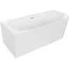 Mexen Mia baignoire autoportante d'angle gauche 160 x 80 cm, blanche, trop-plein doré brossé - 52691608000L-55