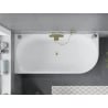 Mexen Mia baignoire autoportante d'angle gauche 160 x 80 cm, blanche, trop-plein doré brossé - 52691608000L-55