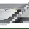 Mexen Mia vrijstaande hoekbad links 160 x 80 cm, wit, goud geborstelde overloop - 52691608000L-55