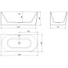 Mexen Mia freistehende Eckbadewanne links 160 x 80 cm, weiß, weißer Überlauf - 52691608000L-20