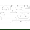 Mexen Mia vrijstaande hoekbad links 160 x 80 cm, wit, overloop gun gray geborsteld - 52691608000L-66