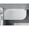 Mexen Mia freestanding corner bathtub left 160 x 80 cm, white/black, white overflow - 52691608075L-20