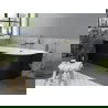 Mexen Mia vrijstaande hoekbad links 160 x 80 cm, wit/zwart, gouden overloop - 52691608075L-50