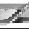 Mexen Mia vrijstaande hoekbad links 160 x 80 cm, wit/zwart, gouden overloop - 52691608075L-50
