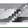 Mexen Mia freistehende Eckbadewanne links 160 x 80 cm, weiß/schwarz, Überlauf Gun Metal - 52691608075L-95