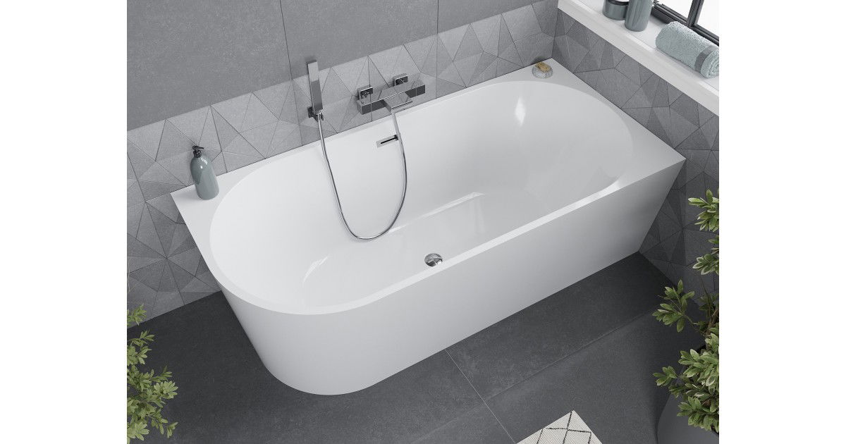 Mexen Mia wanna wolnostojąca narożna prawa 160 x 80 cm, biała