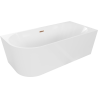 Mexen Mia free-standing corner right bathtub 160 x 80 cm, white, overflow rose gold - 52691608000P-60