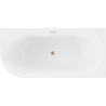 Mexen Mia freestanding corner bathtub right 160 x 80 cm, white, brushed copper overflow - 52691608000P-65