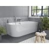 Mexen Mia baignoire îlot d'angle droite 160 x 80 cm, blanche, trop-plein gris brossé - 52691608000P-66