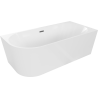 Mexen Mia freestanding corner bathtub right 160 x 80 cm, white, gun gray brushed overflow - 52691608000P-66
