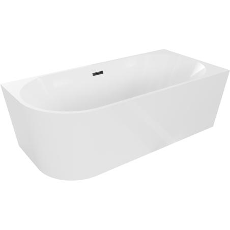 Mexen Mia Freestanding Right Corner Bathtub 160 x 80 cm, White, Black Overflow - 52691608000P-70