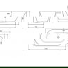 Mexen Mia vrijstaande hoekbadkuip rechts 160 x 80 cm, wit, overloop gun gray geborsteld - 52691608000P-66