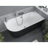 Mexen Mia baignoire autoportante d'angle droite 160 x 80 cm, blanche/noire, trop-plein gun gray brossé - 52691608075P-66
