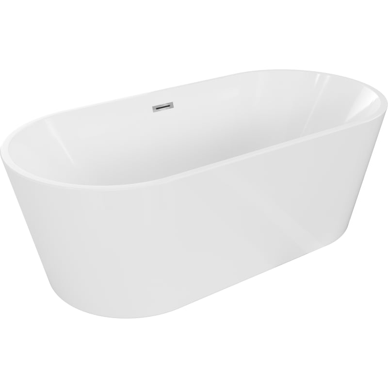 Mexen Luna vaba seisev vann 140 x 75 cm, valge, ülevool kroom - 52031407500-01