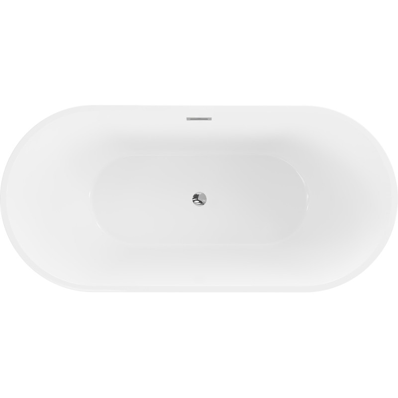 Mexen Luna vaba seisev vann 140 x 75 cm, valge, ülevool kroom - 52031407500-01