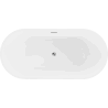 Mexen Luna freistehende Badewanne 140 x 75 cm, weiß, Überlauf chrom - 52031407500-01