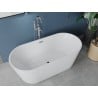 Mexen Luna freistehende Badewanne 140 x 75 cm, weiß, Überlauf chrom - 52031407500-01