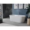 Mexen Luna freistehende Badewanne 140 x 75 cm, weiß, Überlauf chrom - 52031407500-01
