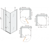 Mexen Roma cabine de douche pivotante 80 x 100 cm, transparent, chromé + receveur Flat, noir - 854-080-100-01-00-4070