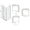 Mexen Roma douchecabine scharnierend 80 x 100 cm, transparant, chroom + Flat douchebak, zwart - 854-080-100-01-00-4070
