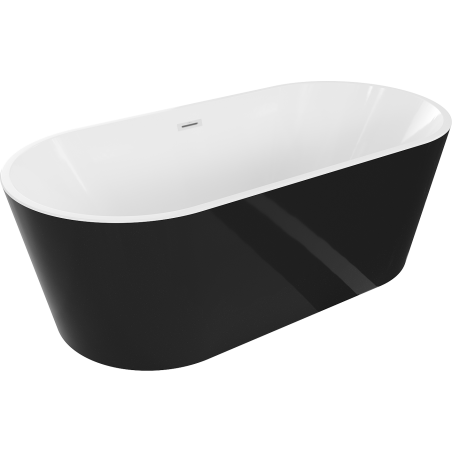 Mexen Luna freestanding bathtub 140 x 75 cm, white/black, white overflow - 52031407575-20