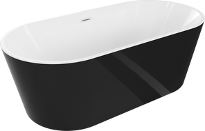 Mexen Luna freestanding bathtub 140 x 75 cm, white/black, white overflow - 52031407575-20