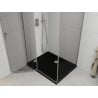 Mexen Roma cabine de douche pivotante 80 x 100 cm, transparent, chromé + receveur Flat, noir - 854-080-100-01-00-4070