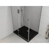 Mexen Roma cabine de douche pivotante 80 x 100 cm, transparent, chromé + receveur Flat, noir - 854-080-100-01-00-4070