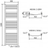 Mexen Helios kupaonski radijator 1500 x 500 mm, 534 W, zlatni - W103-1500-500-00-50
