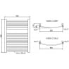 Mexen Helios bathroom radiator 800 x 600 mm, 354 W, gold - W103-0800-600-00-50