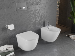 Mexen Lena wc-pott Rimless koos aeglaselt sulguva õhukese kaanega, duroplast, valge läikiv - 30220400