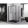 Mexen Exo Hinged Shower Cabin 90 x 75 cm, Transparent, Black - 817-090-075-70-00
