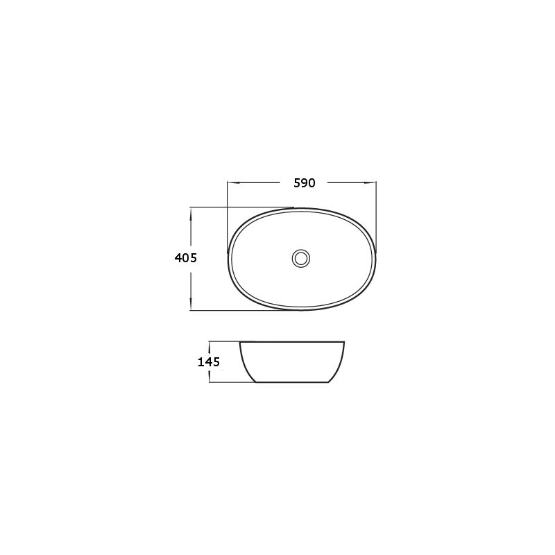 Mexen Viki ovalt handfat 59 x 40 cm, vit - 21056000