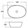 Mexen Viki opbouwwastafel 59 x 40 cm, wit - 21056000