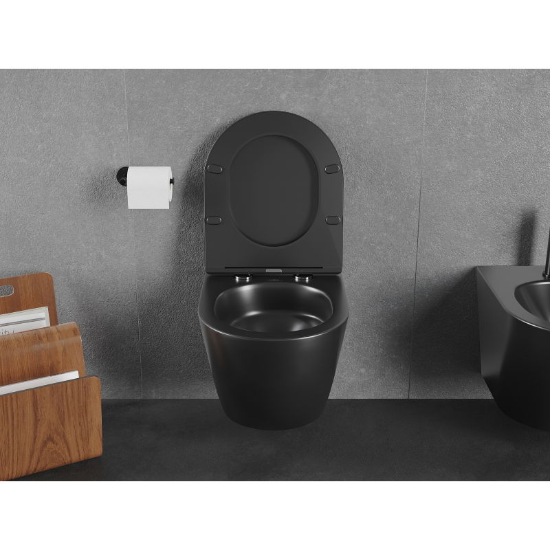 Mexen Lena WC-Schüssel Rimless Tornado, schwarz matt - 3322XX85T