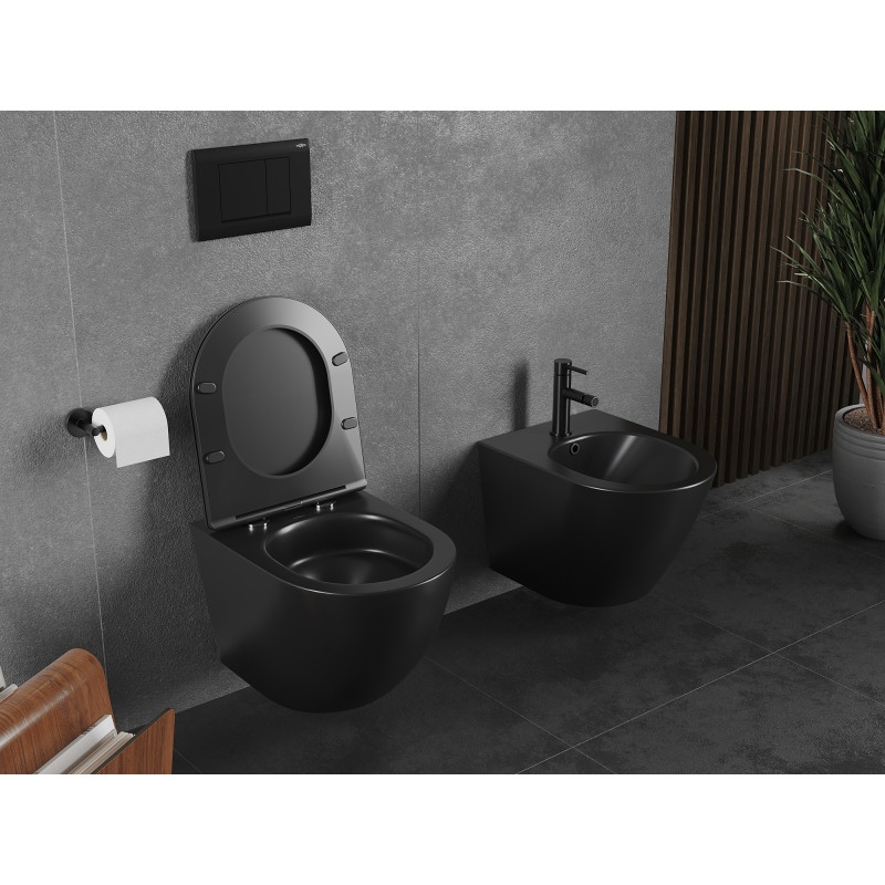 Mexen Lena miska wc Rimless Tornado, czarna mat - 3322XX85T