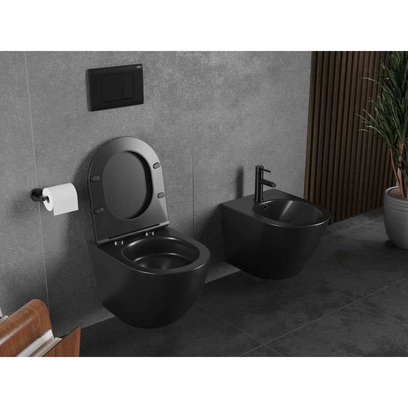 Mexen Lena wc podsēdeklis Rimless Tornado, melna matēta - 3322XX85T