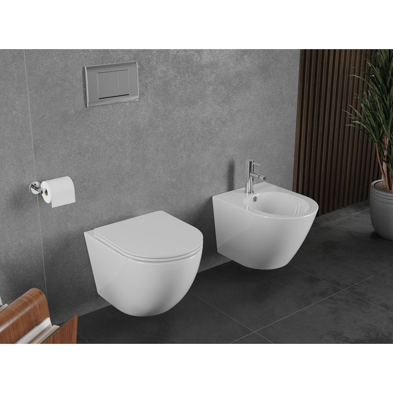 Mexen Lena wc bowl Rimless Tornado con sedile a chiusura rallentata slim, duroplast, bianco lucido - 30220300T