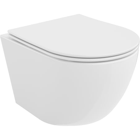 Mexen Lena WC-Schüssel Rimless Tornado mit langsam schließendem Sitz slim, Duroplast, weiß glänzend - 30220400T
