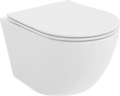 Mexen Lena WC-Schüssel Rimless Tornado mit langsam schließendem Sitz slim, Duroplast, weiß glänzend - 30220400T