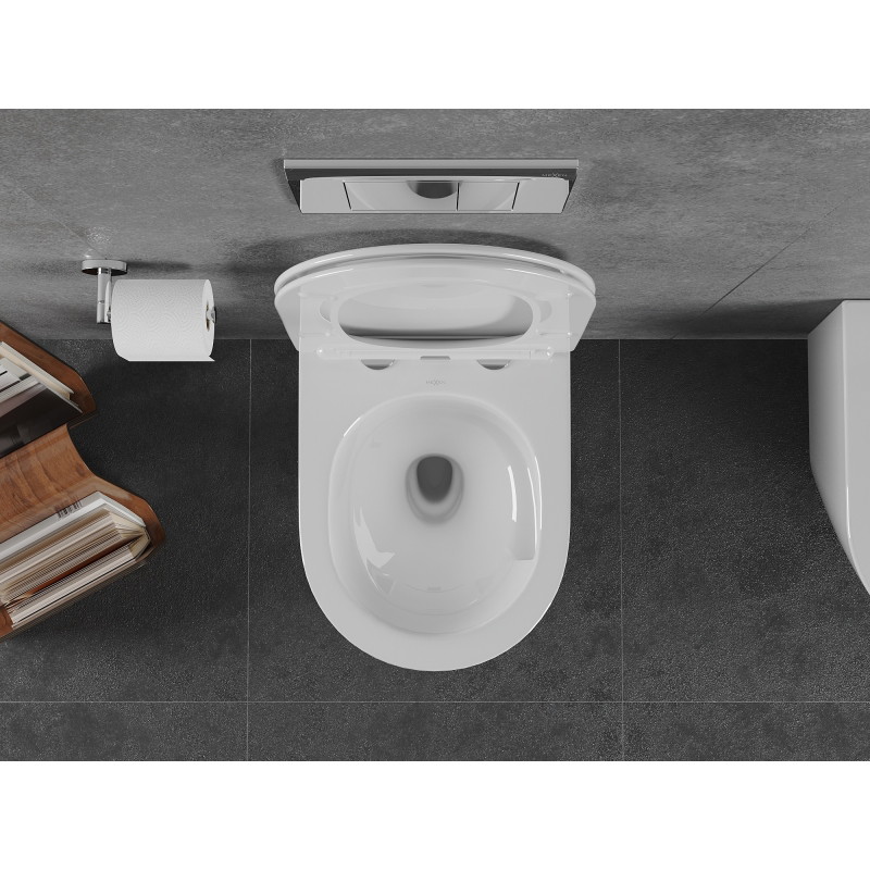 Mexen Lena miska wc Rimless Tornado z deską wolnoopadającą slim, duroplast, biała połysk - 30220400T