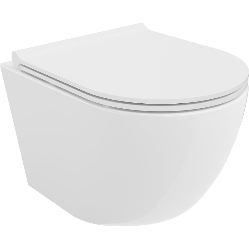 Mexen Lena WC-Schüssel Rimless Tornado mit Absenkautomatik Slim, Duroplast, Weiß Glanz - 30220500T