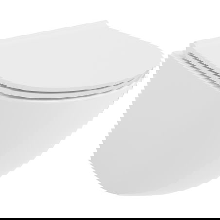 Mexen Lena taza de inodoro Rimless Tornado con asiento de cierre suave delgado, duroplast, blanco brillo - 30220500T