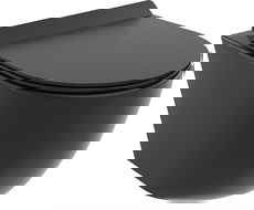 Mexen Lena Rimless Tornado tualetes pods ar lēni nolaižamu slim sēdekli, duroplasts, melns matēts - 30220185T