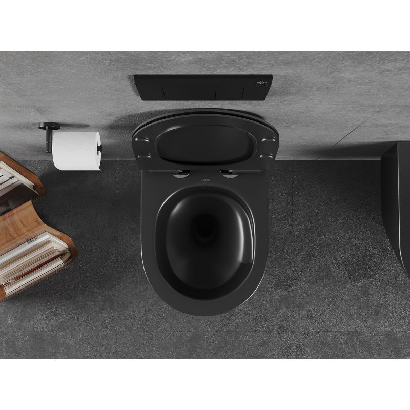 Mexen Lena wc-pot Rimless Tornado met soft-close dunne zitting, duroplast, zwart mat - 30220185T